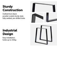 Trapezium Shaped Table Bench Desk Legs Retro Industrial Design Fully Welded Kings Warehouse 
