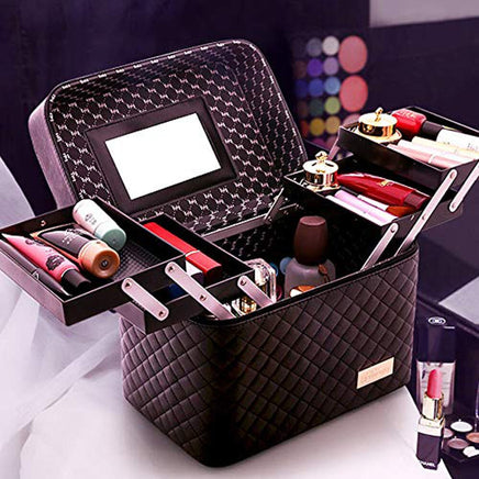 Travel Mirror Cosmetic Bag Foldable Tray Portable Makeup Organizer Case Storage Display Box Auto Accessories Kings Warehouse 