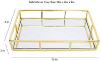 Tray Gold Mirror Decorative for Storage Jewelry and Makeup accessories Kings Warehouse 