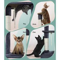 Tree 102cm Scratching Post Tower Scratcher Condo House Board Grey Pet Care Kings Warehouse 