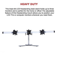 Triple Tilt LCD Monitor Mount Freestanding Desktop Stand Electronics Kings Warehouse 