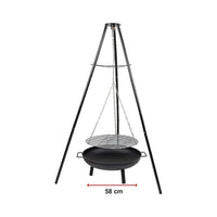 Tripod Garden Fire Pit BBQ Barbecue Cast Iron & Steel Fire Pit Bowl Round Appliances KingsWarehouse 