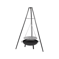 Tripod Garden Fire Pit BBQ Barbecue Cast Iron & Steel Fire Pit Bowl Round Home & Garden Kings Warehouse 