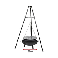 Tripod Garden Fire Pit BBQ Barbecue Cast Iron & Steel Fire Pit Bowl Round Home & Garden Kings Warehouse 