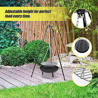 Tripod Garden Fire Pit BBQ – Cast Iron & Steel Round Outdoor Fire Bowl Home & Garden Kings Warehouse 