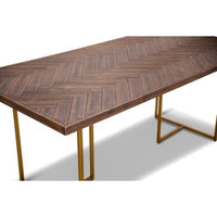 Tuberose Dining Table 180cm Solid Acacia Wood Home Herringbone Parquet - Brown dining Kings Warehouse 