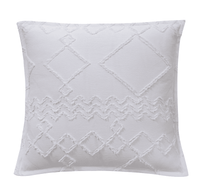 TUFTED MICROFIBRE SUPER SOFT CUSHION COVER-WHITE Kings Warehouse 