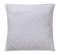 TUFTED MICROFIBRE SUPER SOFT EUROPEAN PILLOWCASE-WHITE Kings Warehouse 