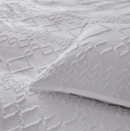 TUFTED MICROFIBRE SUPER SOFT TWIN PACK STANDARD PILLOWCASES-WHITE Home & Garden Kings Warehouse 