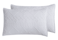 TUFTED MICROFIBRE SUPER SOFT TWIN PACK STANDARD PILLOWCASES-WHITE Home & Garden Kings Warehouse 