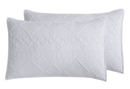 TUFTED MICROFIBRE SUPER SOFT TWIN PACK STANDARD PILLOWCASES-WHITE Home & Garden Kings Warehouse 