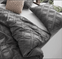 Tufted ultra soft microfiber quilt cover set-double smoke Kings Warehouse 