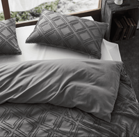 Tufted ultra soft microfiber quilt cover set-double smoke Kings Warehouse 