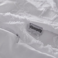 Tufted ultra soft microfiber quilt cover set-double white Home & Garden Kings Warehouse 