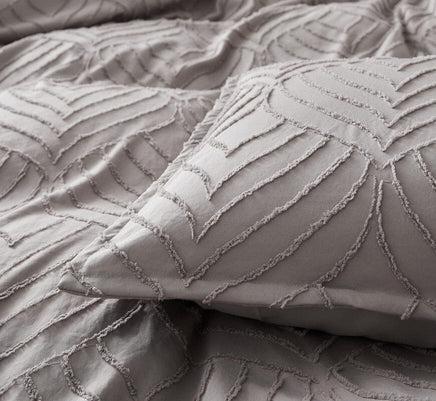 Tufted ultra soft microfiber quilt cover set-queen beige Home & Garden Kings Warehouse 
