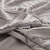 Tufted ultra soft microfiber quilt cover set-queen beige Home & Garden Kings Warehouse 