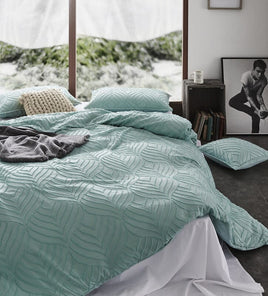 Tufted ultra soft microfiber quilt cover set-queen sage green Home & Garden Kings Warehouse 