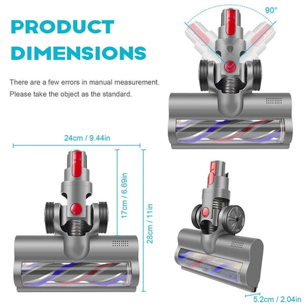 Turbo Brush Roller Head Electric Floor Carpet Head LED For Dyson V7 V8 V10 V11 V15 Kings Warehouse 