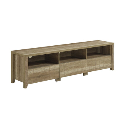 TV Cabinet 3 Storage Drawers with Shelf Natural Wood like MDF Entertainment Unit in Oak Colour Furniture Kings Warehouse 
