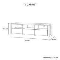 TV Cabinet 3 Storage Drawers with Shelf Natural Wood like MDF Entertainment Unit in Oak Colour Furniture Kings Warehouse 