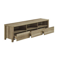 TV Cabinet 3 Storage Drawers with Shelf Natural Wood like MDF Entertainment Unit in Oak Colour Furniture Kings Warehouse 