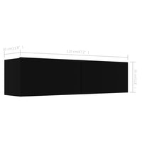 TV Cabinet Black 120x30x30 cm Engineered Wood Kings Warehouse 