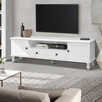 TV Cabinet Entertainment Unit 160cm White Kubi Furniture Kings Warehouse 