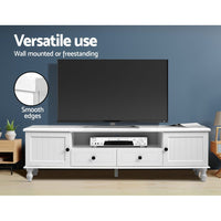 TV Cabinet Entertainment Unit 160cm White Kubi Furniture Kings Warehouse 