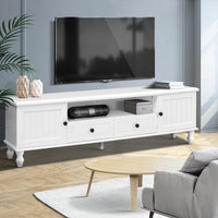 TV Cabinet Entertainment Unit 160cm White Kubi Furniture Kings Warehouse 