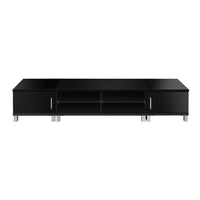 TV Cabinet Entertainment Unit 190cm Black Danson Furniture Kings Warehouse 