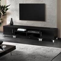 TV Cabinet Entertainment Unit 190cm Black Danson Furniture Kings Warehouse 