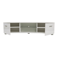 TV Cabinet Entertainment Unit Stand High Gloss Storage Shelf 140cm White Furniture Kings Warehouse 