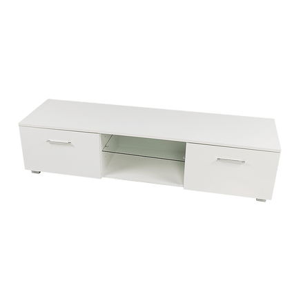 TV Cabinet Entertainment Unit Stand High Gloss Storage Shelf 140cm White Furniture Kings Warehouse 