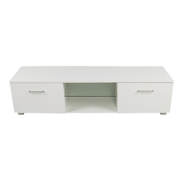 TV Cabinet Entertainment Unit Stand High Gloss Storage Shelf 140cm White Furniture Kings Warehouse 