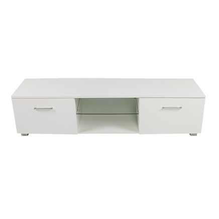 TV Cabinet Entertainment Unit Stand High Gloss Storage Shelf 140cm White Furniture Kings Warehouse 