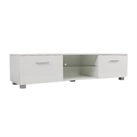 TV Cabinet Entertainment Unit Stand High Gloss Storage Shelf 140cm White Furniture Kings Warehouse 