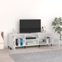 TV Cabinet High Gloss White 150x30x50 cm Engineered Wood living room Kings Warehouse 