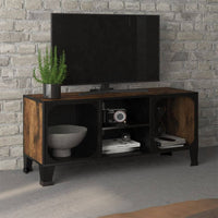 TV Cabinet Rustic Brown 105x36x47 cm Metal and Wood