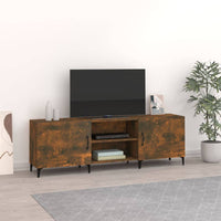 TV Cabinet Smoked Oak 150x30x50 cm Engineered Wood living room Kings Warehouse 