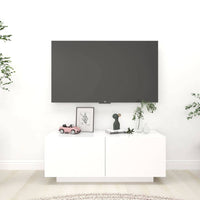 TV Cabinet White 100x35x40 cm Engineered Wood Kings Warehouse 