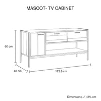 TV Cabinet with 2 Storage Drawers Cabinet Natural Wood Like Particle board Entertainment Unit in Oak colour Furniture Kings Warehouse 