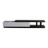 TV Cabinet with 2 Storage Drawers With High Glossy Assembled Entertainment Unit in Black & White colour Kings Warehouse 