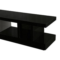 TV Cabinet with 2 Storage Drawers With High Glossy Assembled Entertainment Unit in Black & White colour Kings Warehouse 