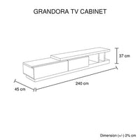 TV Cabinet with 2 Storage Drawers With High Glossy Assembled Entertainment Unit in White Ash colour Furniture Kings Warehouse 