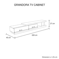 TV Cabinet with 2 Storage Drawers With High Glossy Assembled Entertainment Unit in White Ash colour Furniture Kings Warehouse 
