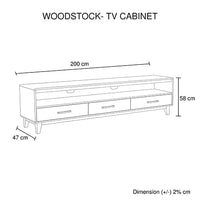 TV Cabinet with 3 Storage Drawers with Shelf in Wooden Entertainment Unit in Light Brown Colour Furniture Kings Warehouse 