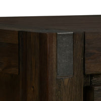 TV Cabinet with 3 Storage Drawers with Shelf Solid Acacia Wooden Frame Entertainment Unit in Chocolate Colour Furniture Kings Warehouse 