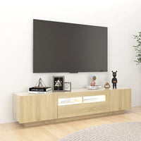 TV Cabinet with LED Lights Sonoma Oak 180x35x40 cm Kings Warehouse 