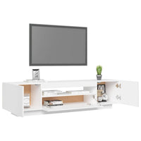 TV Cabinet with LED Lights White 160x35x40 cm Kings Warehouse 