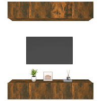 TV Cabinets 4 pcs Smoked Oak 80x30x30 cm Engineered Wood living room Kings Warehouse 